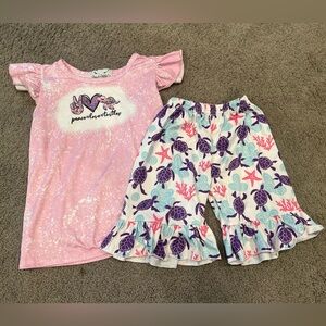 Peace Love Turtles Shorts Set